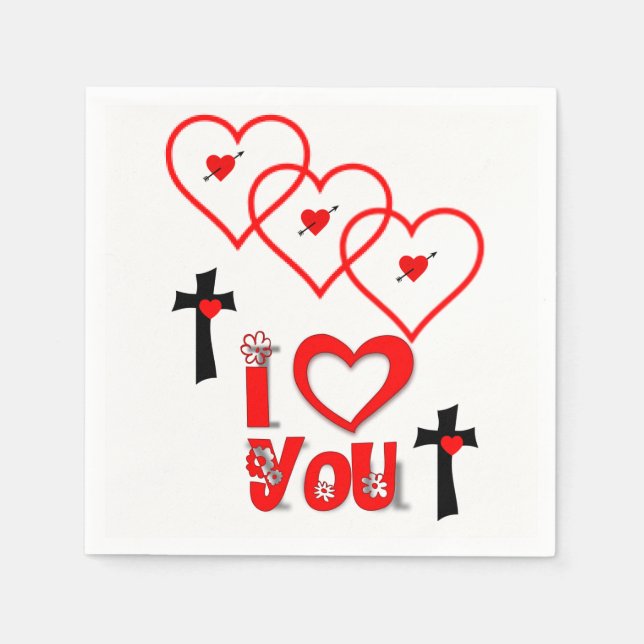 Valentine's Day Paper Napkins (Front)