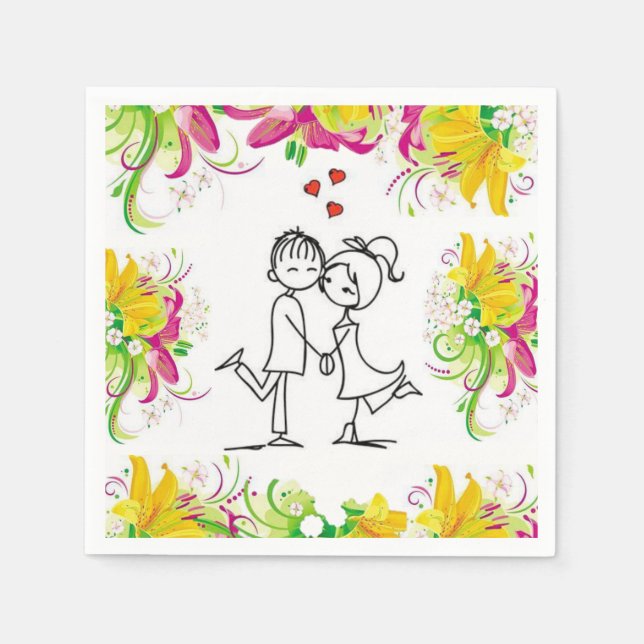 Valentine's Day Paper Napkins (Front)