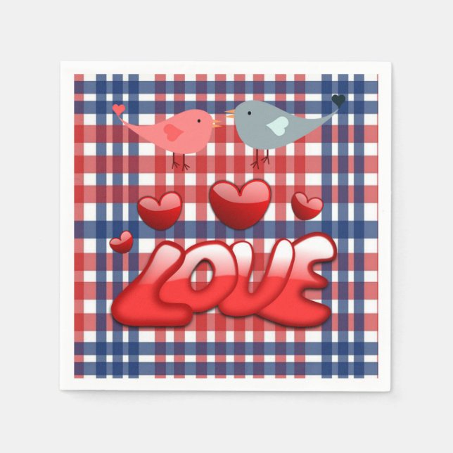 Valentine's Day Paper Napkins, Love Napkin (Front)