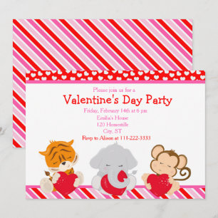 Valentine's Day Party Animals Invitation