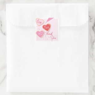 Valentine's Day Party Birthday Thank You Stickers