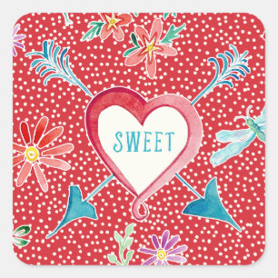 Valentine's Day Party Hearts n Flowers Favour Seal
