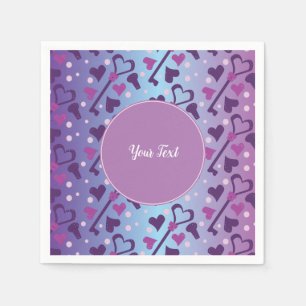 Valentines Day Party Hearts Skeleton Keys Lockets Napkin