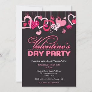Valentine's Day Party Invitation Flat Card