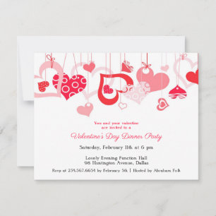 Valentine's Day Party Invitation Flat Card