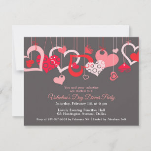 Valentine's Day Party Invitation Flat Card