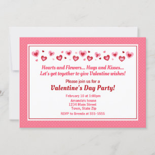 Valentine's Day Party Invitation, Kid Heart Invitation