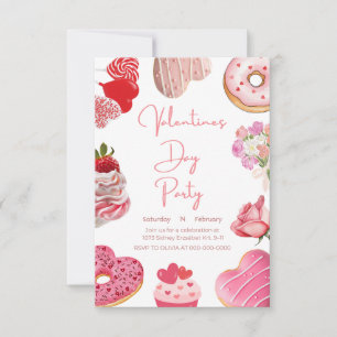 Valentine's Day Party Invitation Romantic Pink H
