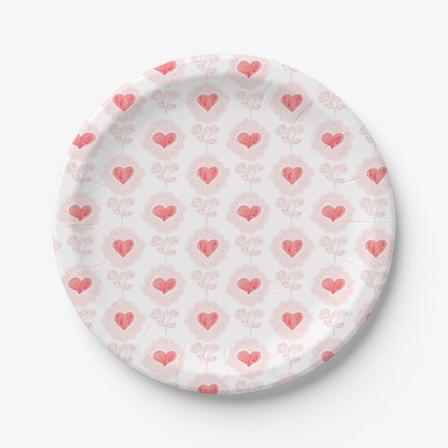 Valentine's Day Party Paper Plate (Front)