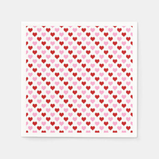 Valentine's Day Party Red and Pink Hearts Napkin