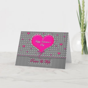 Valentine's Day Pastor/wife - Grey/Pink/Polka Dot Holiday Card