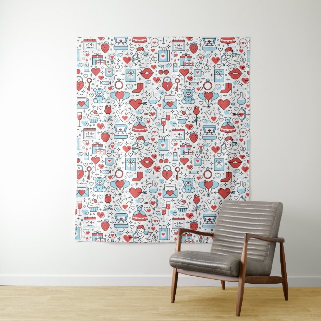 Valentine's Day Pattern tapestries (In Situ)