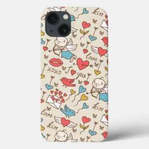 Valentine's Day Pattern with Cupid iPhone 13 Case