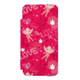 Valentine's Day  Pattern With Cupid Incipio Watson™ iPhone 5 Wallet Case