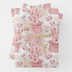 Valentine's Day Pattern Wrapping Paper Sheet