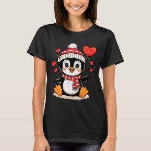 Valentine's Day Penguin Heart Balloon Cute T-Shirt