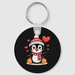 Valentine's Day Penguin Heart Bylloon Cute Keychain