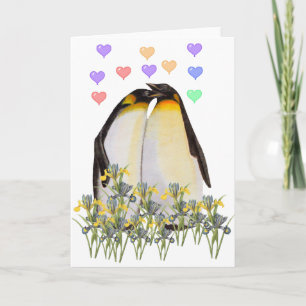 Valentine's Day Penguins Holiday Card