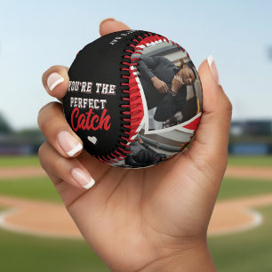 Valentine's Day Perfect Catch Photo Red & Black Baseball