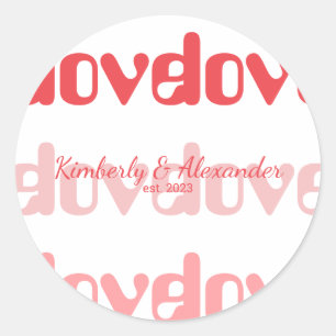 Valentine's Day Personalized Couple Classic Round Sticker