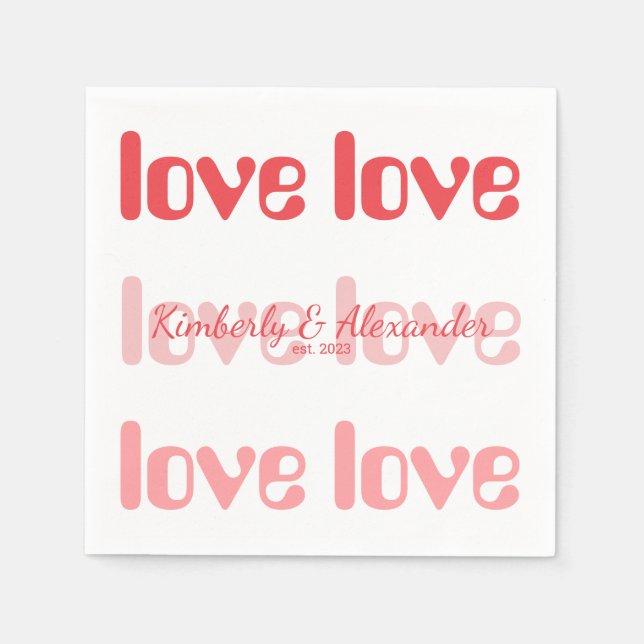 Valentine's Day Personalized Couple Napkin (Front)