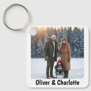 Valentine's Day Personalized Photo & Name Couple Keychain
