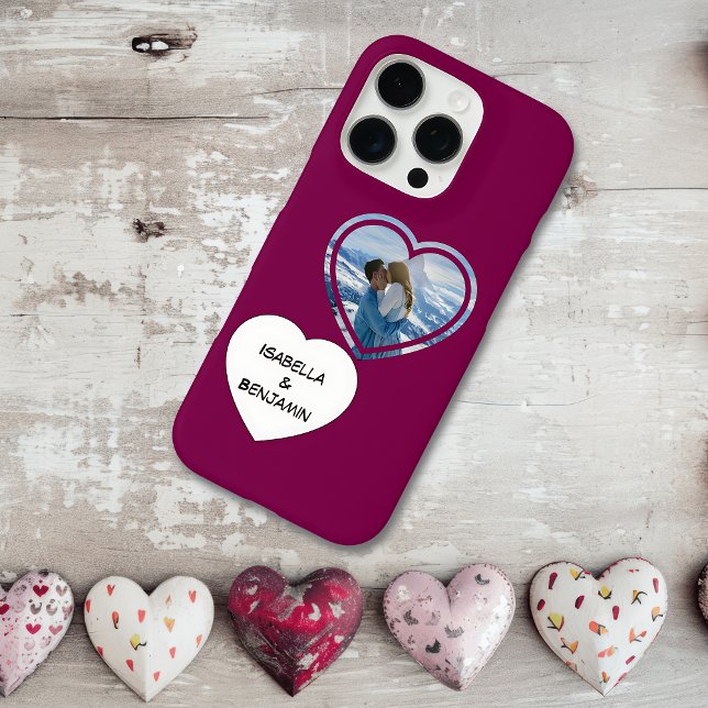 Valentine's Day Personalized Photo & Names Case-Mate iPhone Case (Creator Uploaded)