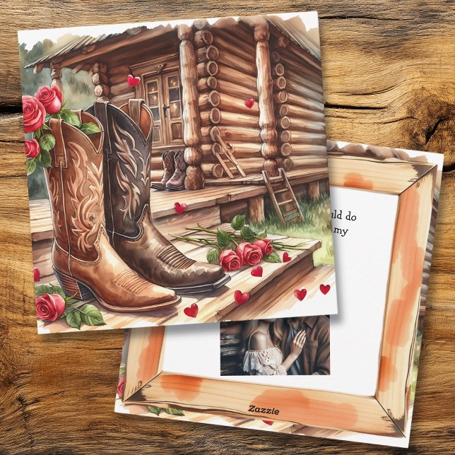 Valentine's Day Personalized Photo Rustic Holiday Card (Creator Uploaded)
