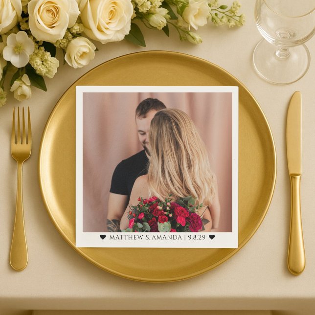  Valentine's Day Photo Couple Romantic Custom  Napkin (Creator Uploaded)