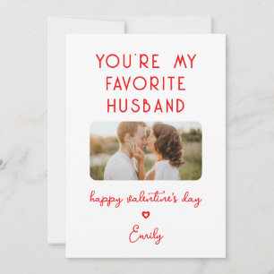 Valentine's Day Photo You're My Favourite Husband Holiday Card
