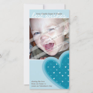 VALENTINE'S DAY PHOTOCARD :: funky hearts 4P Holiday Card