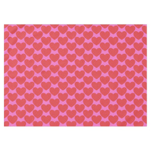 Valentine's Day Pink and Red Heart Pattern Party Tablecloth