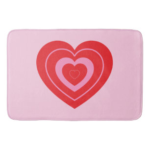 Valentines Day Pink and Red Two Toned Heart Bath Mat