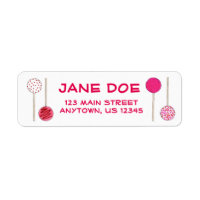 Valentine's Day Pink Cake Pop Pops Address Labels