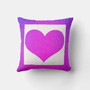 Valentines Day Pink Purple Glitter Heart Gift Cool Outdoor Pillow