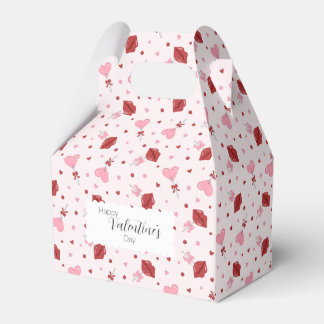 Valentine's Day Pink & Red Heart Lollipop Suckers Favor Box