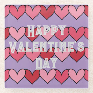 Valentine's Day Pink Red Hearts Lavender Coaster