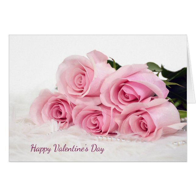 Valentine's Day Pink Roses on Fur (Front Horizontal)
