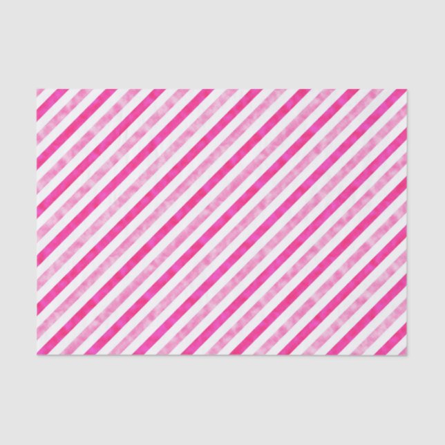 Valentine's Day - Pink Stripes Shimmer Tissue Paper (Front)
