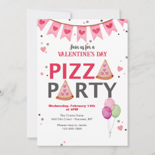 Valentine's Day Pizza Party Invitation