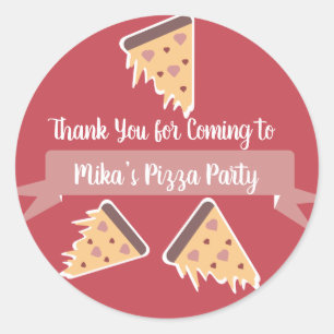 Valentines Day Pizza Party Kids Party  Classic Rou Classic Round Sticker