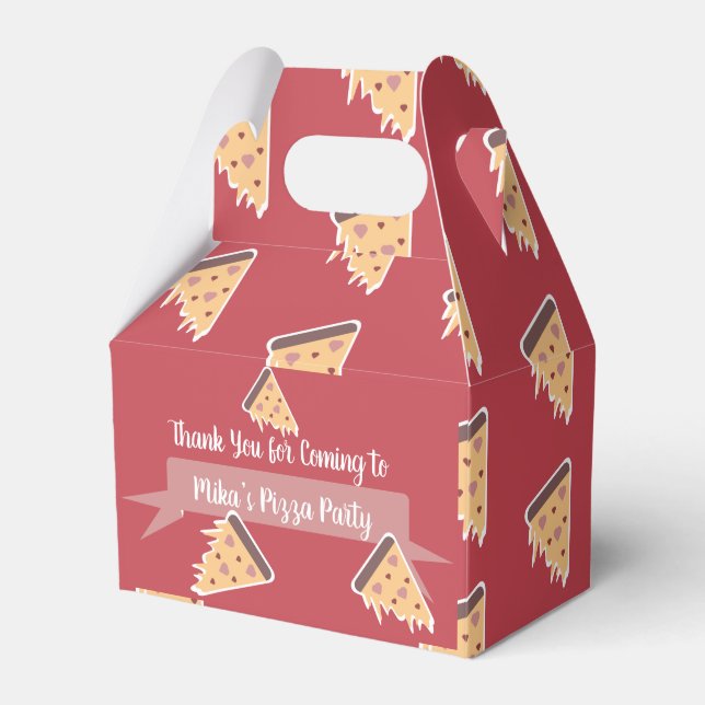 Valentines Day Pizza Party Kids Party  Favor Box (Front Side)