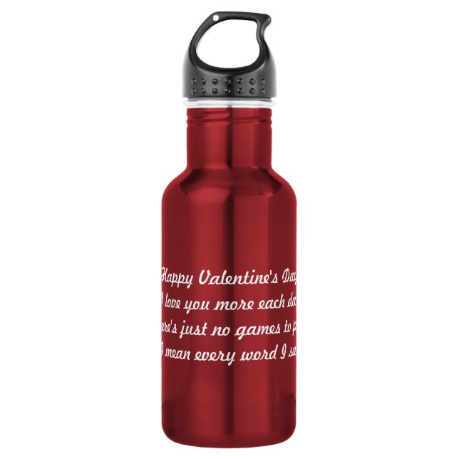 Valentine's day poem 532 ml water bottle (Front)