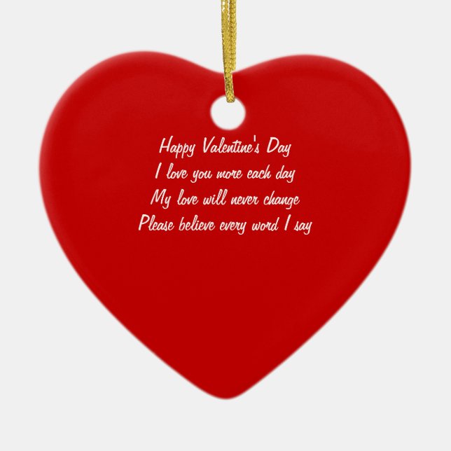 Valentine's day poem ceramic ornament (Front)