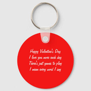 Valentine's day poem keychain