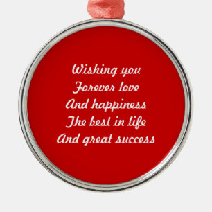 Valentine's day poem metal ornament