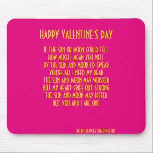VALENTINE'S DAY POEM MOUSE PAD