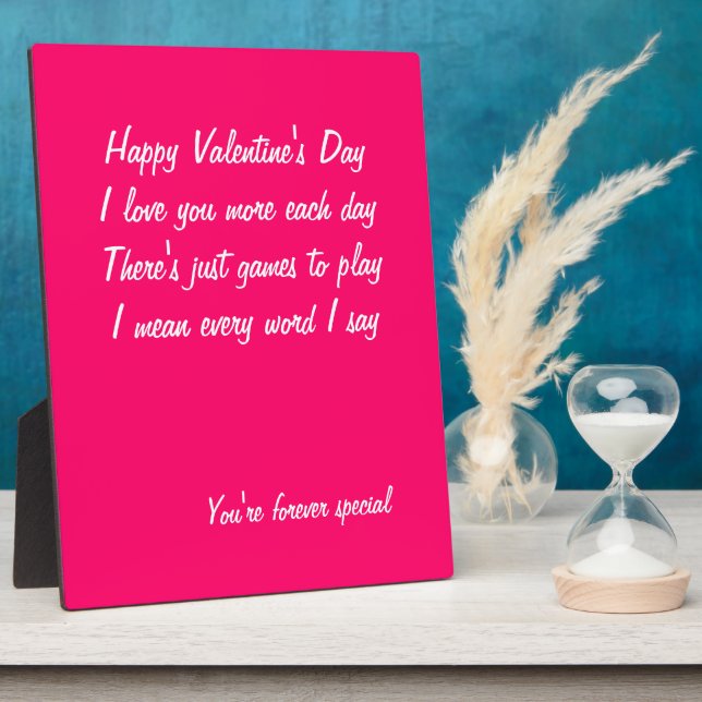 Valentine's day poem plaque (Side)