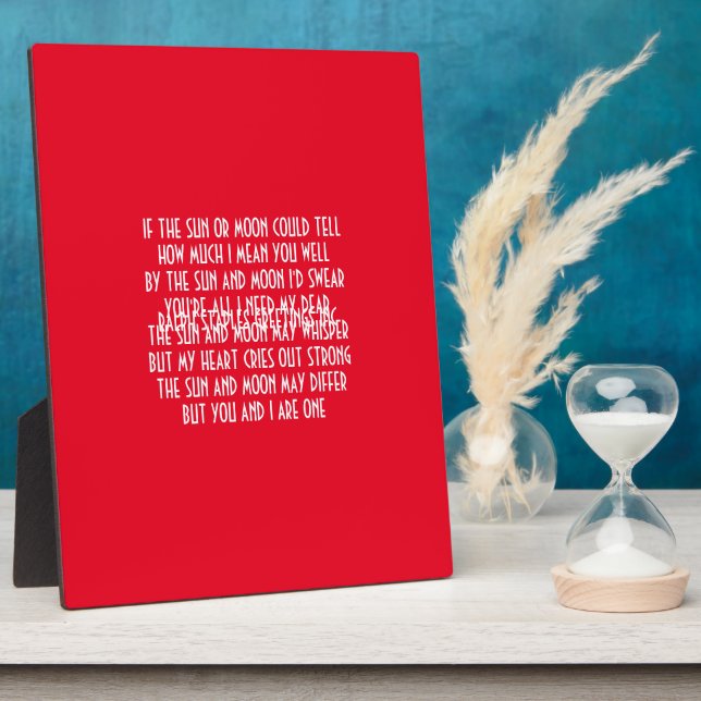VALENTINE'S DAY POEM PLAQUE (Side)