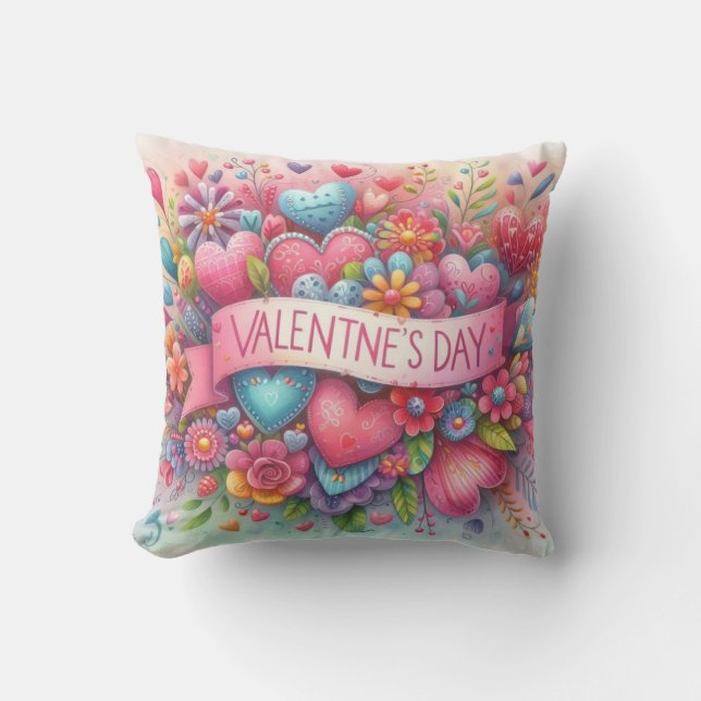Valentine's Day Porch or Patio Outdoor Pillow (Front)